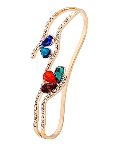 Young & Forever Mothers Day Gifts Trendsetter Gold Plated Multicolor Crystal Cubic Zirconia Palm Cuff Bracelet for Women/Girls Casual Fashion Jewelry 1 Young & Forever Mothers Day Gifts Trendsetter Gold Plated Multicolor Crystal Cubic Zirconia Palm Cuff Bracelet for Women/Girls Casual Fashion Jewelry