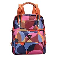 ALTOSY Backpack for Girls Fashion Circle Pattern College Student Casual Daypack (A31, Colorful Circle)