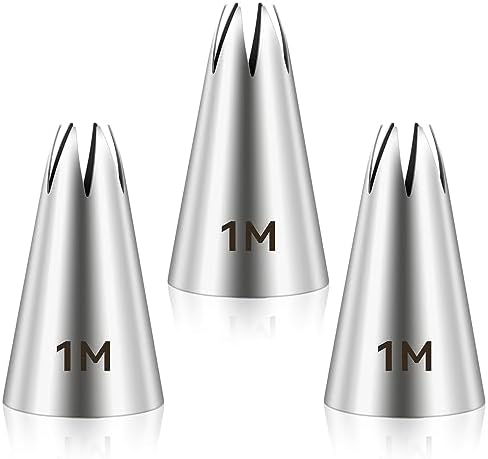 KALIONE 3pcs 1M Cake Piping Tips, Cake Decorating Supplies Piping