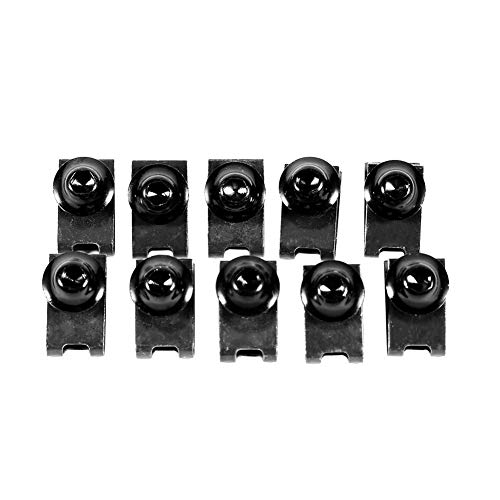 10pcs Motorcycle Fairing Body Screws Bolt Kit 5 * 16MM Fairing Screw Set Spire Speed Fastener Clip Nut(Black)