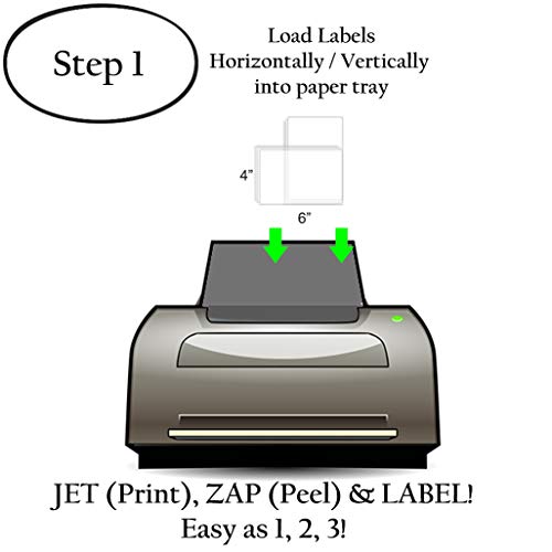 JETZAP Laser/Ink Jet Printer Pre-Cut White Shipping Labels 4â€ x 6â€ [15x10cm] Load-Ready [Not in Sheets] Adhesive Sticker Matte Smudge-Free Jam-Free All Printer Compatible Labels - 150 Pack