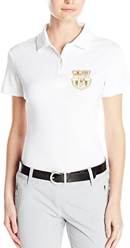 SARHT Women's FCB Barcelona FC Gold Logo Polo Shirt White