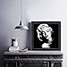 Marilyn Monroe Canvas Wall Art Giclee Print Red Lips Framed Art Print Inspirational Famous People Wall Decor Portrait Silver Edge Black Framed Ready to Hang Single Piece - 12