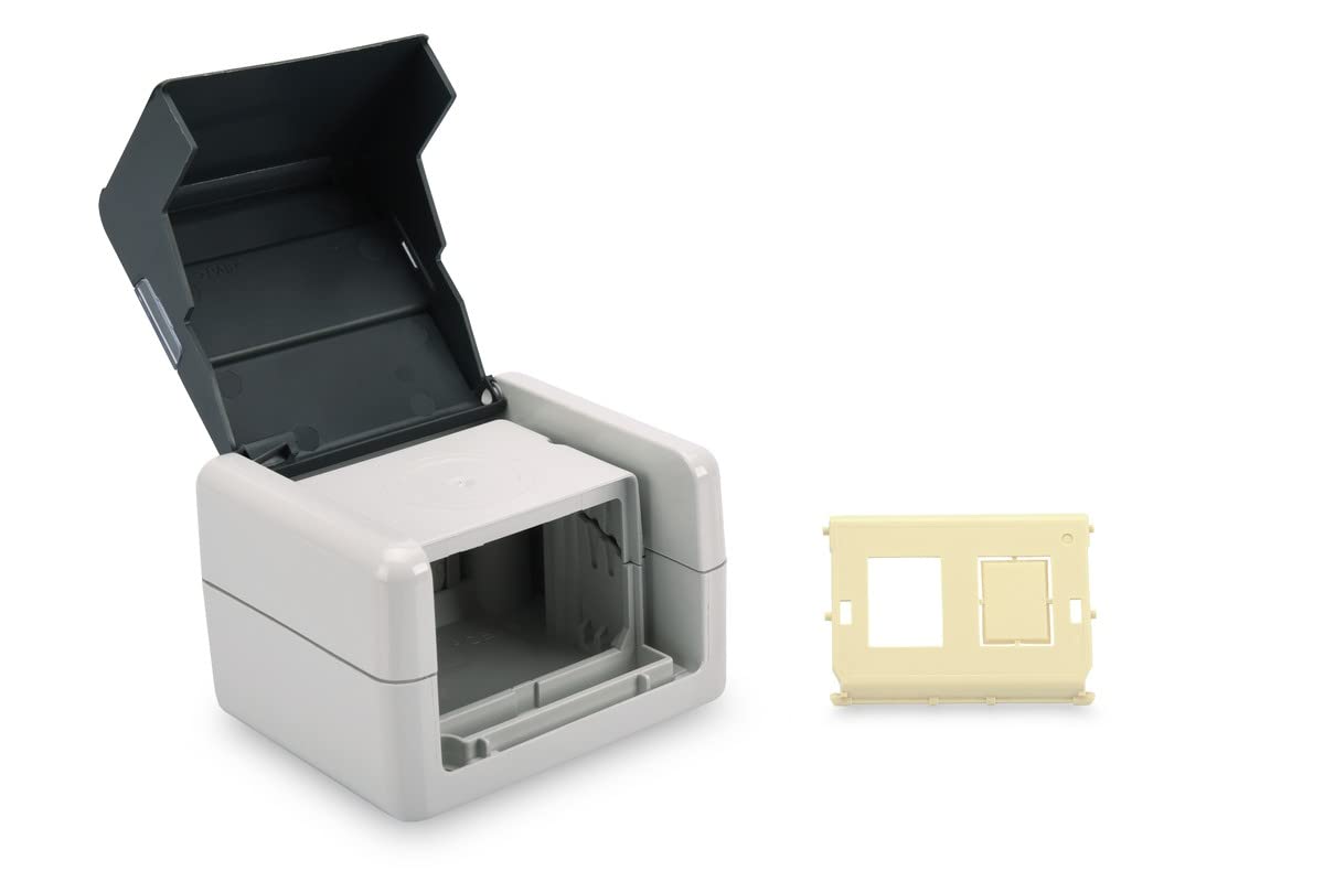DIGITUS Data connection socket for Keystone modules IP44, surface-mounted, with hinged lid, optional insert for 2x Keystone modules