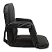 KHOMO GEAR Stadium Bleacher and Bench Seat Chair with Removable Pockets Padded Reclining Cushion and Armrest and Carry Straps - Black