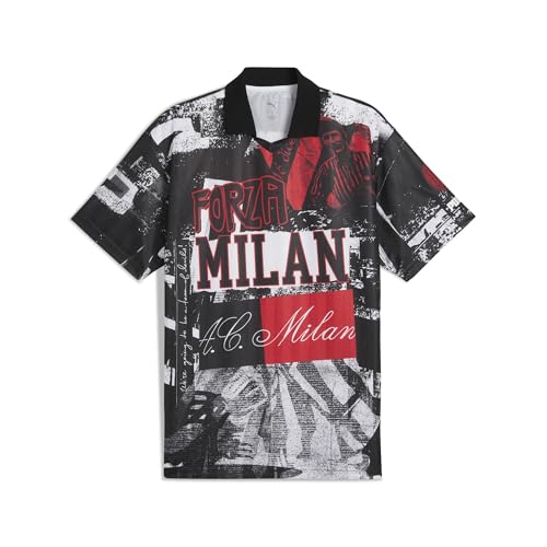 A.C. Milan T- Shirt Ftblnrgy+ Retro, Adulto Maillot décontracté à Manches Courtes, AC Milan Vintage, Produit Officiel, Unisexe, Rouge, M Mixte