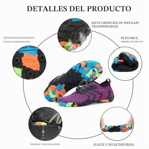 SAGUARO Men's Women's Water Shoes Non-Slip Water Shoes Quick-Drying Beach Shoes for Swimming Surfing Aquatic Pool, Gr.35-48 EU