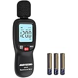 Meterk Digital Sound Level Meter, Range 30-130dB(A) Noise Volume Measuring Instrument Self-Calibrated Decibel Monitoring Tester(Battery Included)