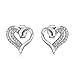 Heart Stud Fashion Earrings, Solid Sterling Silver, Perfect Gift for Girl or Women