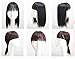 BESTLEE Synthetic Human Hair Mono Hairpiece for Hair Loss Clip in/on Hair Topper with Air Bangs 12 Inches (Dark Brown)