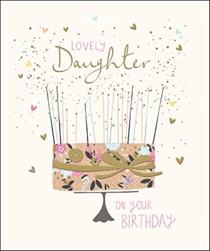 Lovely Daughter Happy Birthday Greeting Card Peach & Prosecco Range Cards, beige|oak|brown, 16cm x 18cm