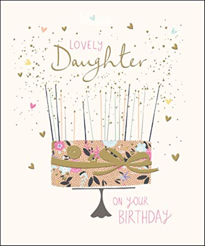 Lovely Daughter Happy Birthday Greeting Card Peach & Prosecco Range Cards