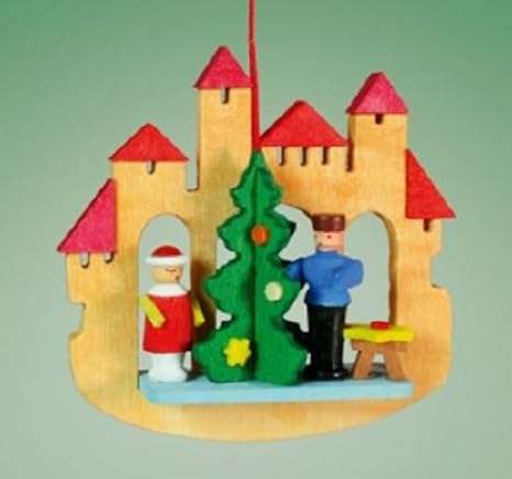 Amazon Co Jp クリスマスツリー城ドイツ木製オーナメント ホーム キッチン