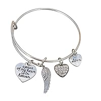 Infinity Collection Memorial Jewelry, Memorial Bracelet, A Piece of My Heart is in Heaven Bangle Bracelet