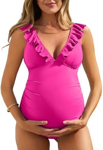 Momo Maternity Bathing Suit UPF 50 One Piece Halter Women's