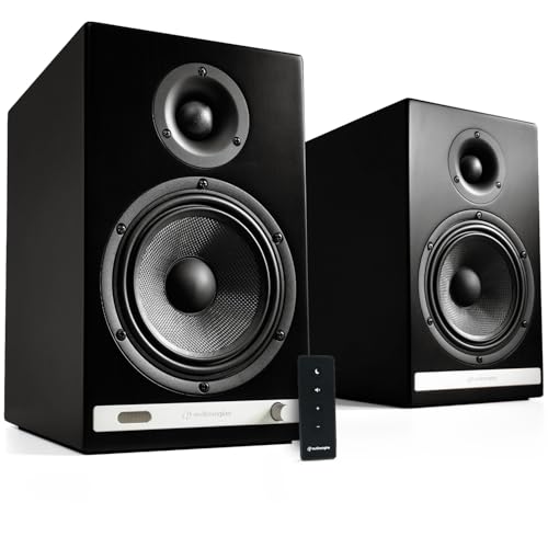 Audioengine HD6 Premium 24 Bit Bookshelf Speakers - Wireless 150W Bluetooth Speakers - Powerful Home Music System - Home Theater Systems, Studio Monitors
