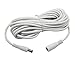 Dericam Universal 20ft Power Extension Cable, DC 12 Volt Power Adapter Extension Cord, Extend Additional 20ft/6 Meters Length for DC 12V Power Adapter or Wall Charger, 5.5mm DC Plug, 12V-6M, White
