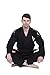 Vector Men's BJJ Gi with Bonus White Belt Ripstop Pants for Brazilian Jiu Jitsu (0, Black)