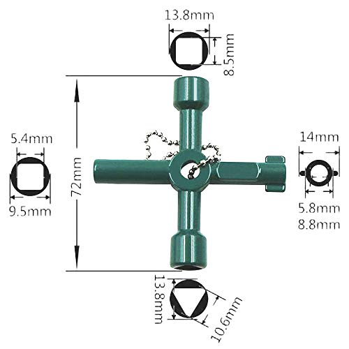 Multifunctional Electric Control Cabinet Triangle Key Wrench Water Meter Valve Square Hole Cross Triangle KEY Elevator Valve for Gas Electric Meter Cabinets Bleed Radiators Muye