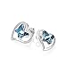 Heart Butterfly Sterling Silver Swarovski Elements Crystal Necklace Earring Matching Womens Girls Jewelry Set, Great for gift, brithdays, present