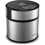 Gourmia GSI170 Automatic Ice Cream Maker Frozen Yogurt &amp; Sorbet Maker with Digital Timer, Easy Pour Spout, 3 Pints, with Free Gourmet Recipe Book Included