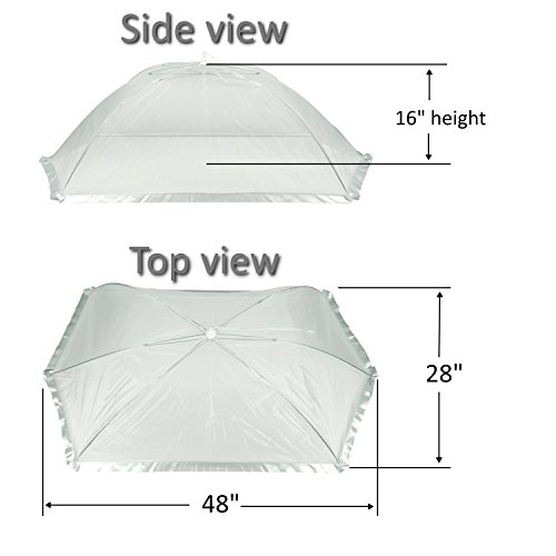 (2 Pack) Luxury Large Food Cover Tent | 100% Organza Net Highly Durable and Nontoxic | 2 Set of Extra Large Picnic Food Cover Mesh | Perfect Giant Outdoor Food Cover to Keep Insect and Fly Away