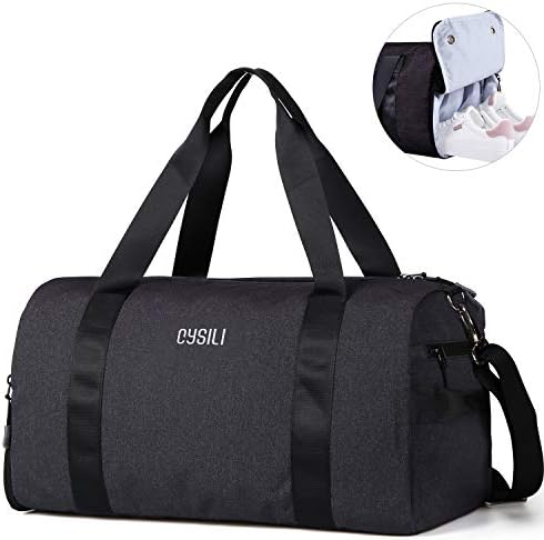 FANCYOUT Sports Gym Bag with Shoes Compartment & Wet Pocket, Travel Duffel Bag for Men and Women