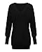 ZANZEA Women's Loose V Neck Long Sleeve Pullover Pocket T-shirt Top Blouse Black US 18/Tag Size 3XL