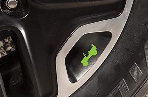 Collectible Decals Jeep Willys Small 1" Wheel Vinyl Decal Set of 5 (1", Lime Green)