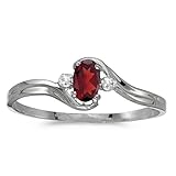 FB Jewels 14k White Gold Genuine Red Birthstone