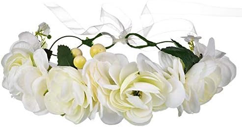 MEIXIA Dress Accessories White Garland Colored Dried Flower Headdress Hair Band