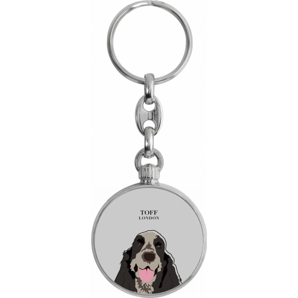 Toff London Grey Cocker Spaniel Dog Head Keyring