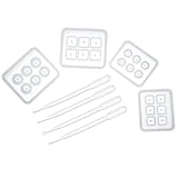 Mtlee 4 Pieces Round Square Silicone Bead Molds with Holes Resin Jewelry Making DIY Craft Tools and 4 Pieces Transparent Pipettes