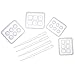 Mtlee 4 Pieces Round Square Silicone Bead Molds with Holes Resin Jewelry Making DIY Craft Tools and 4 Pieces Transparent Pipettes
