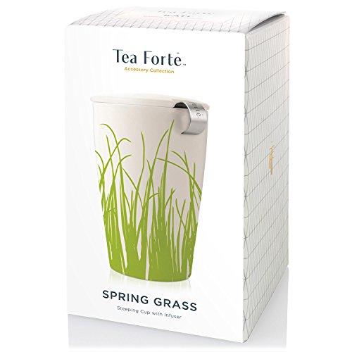 Tea Forte Kati Cup Spring Grass, Ceramic Tea Infuser Cup with Infuser