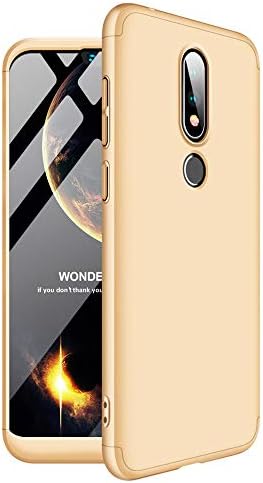 ISADENSER for Nokia X6 2018 Case Nokia 6.1 Plus Case Ultra Slim 2 in 1 Shockproof 360°Full Body Front Back Hard PC Plastic Anti-Scratch Cover Compatible Nokia X6 / 6.1 Plus,2IN1 PC - Gold
