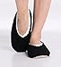 Pembrook Ladies Cable Knit Slippers – Black - Large (9-10.5) – Ballet Style with Non-Skid Sole - Faux Shearling Lining and Suede Sole - Great Plush Slip On House Slippers for adults, women, girls