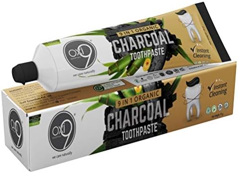 shubham OXI9 ESSENTIAL 9 in 1 Charcoal Toothpaste Pack of 2