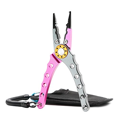 Sanlike aluminum fishing pliers with lanyard light weight carbide…