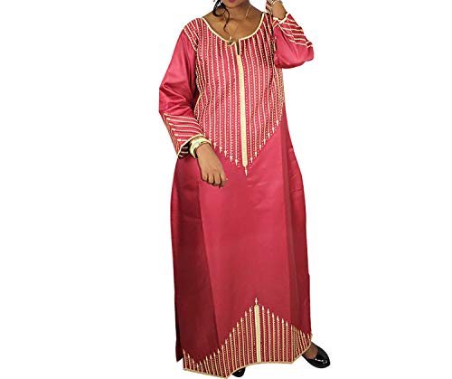 African Dresses for Women Dresses Traditional African Clothing for Ladies Without Scarf,Pink,XXXL - Thumbnail 4