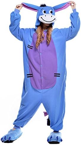 Ainini Unisex Adult Donkey Onesie Kigurumi Pajamas Animal Costume (M, Donkey)