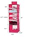 NKTM 6-Shelf Girls Closet Hanging Shelf Shoe Sweater Clothing Organizer for Students Children Pink 600D Oxford Fabric,10.3x11.8x33 inches