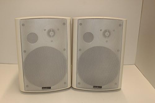 SolidMate by Monoprice 107495 8-Ohm Active Wall Mount Speakers, White (Pair)