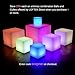 LOFTEK LED Cube Lights - Rechargeable RGB 16 Colors Changing Light with Remote Control, IP65 Waterproof Bedside Lamp Night Light for Home Bedroom Game Room, 7-inch