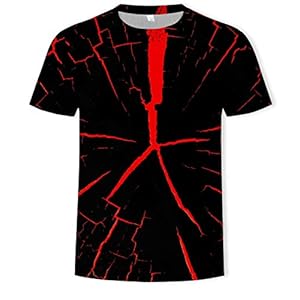 Uniseks 3D grappig bedrukt T-shirt, opdruk ronde hals hemd tops