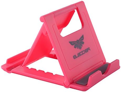 Elecder Phone Stand Multi-angle Holder Desk Stand Fold-up Desktop Phone Holder for iPhone 7 Plus 6 6s SE Samsung Galaxy S7 S6 Edge and Any Other phones, Mini Tablets, E-readers(Pink)