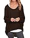 ZANZEA Women's Off-Shoulder Batwing Sleeve Blouse Casual Loose Oversized Baggy T-Shirt Sweater Pullover Top