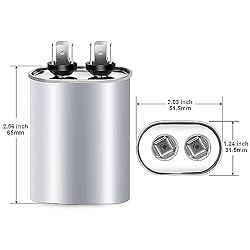 12.5 uF MFD ±6% 370V/440V CBB65 AC Capacitor, Dual
