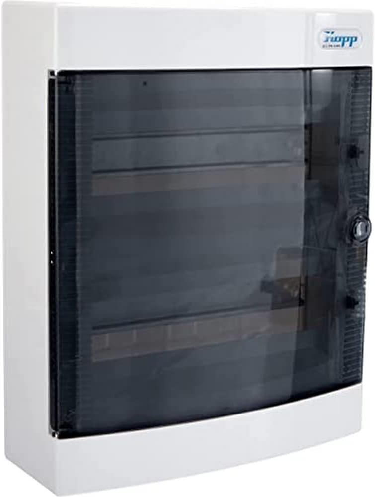Kopp Distribution Box Surface Mount Door 2 Rows 24 Poles Grey Black