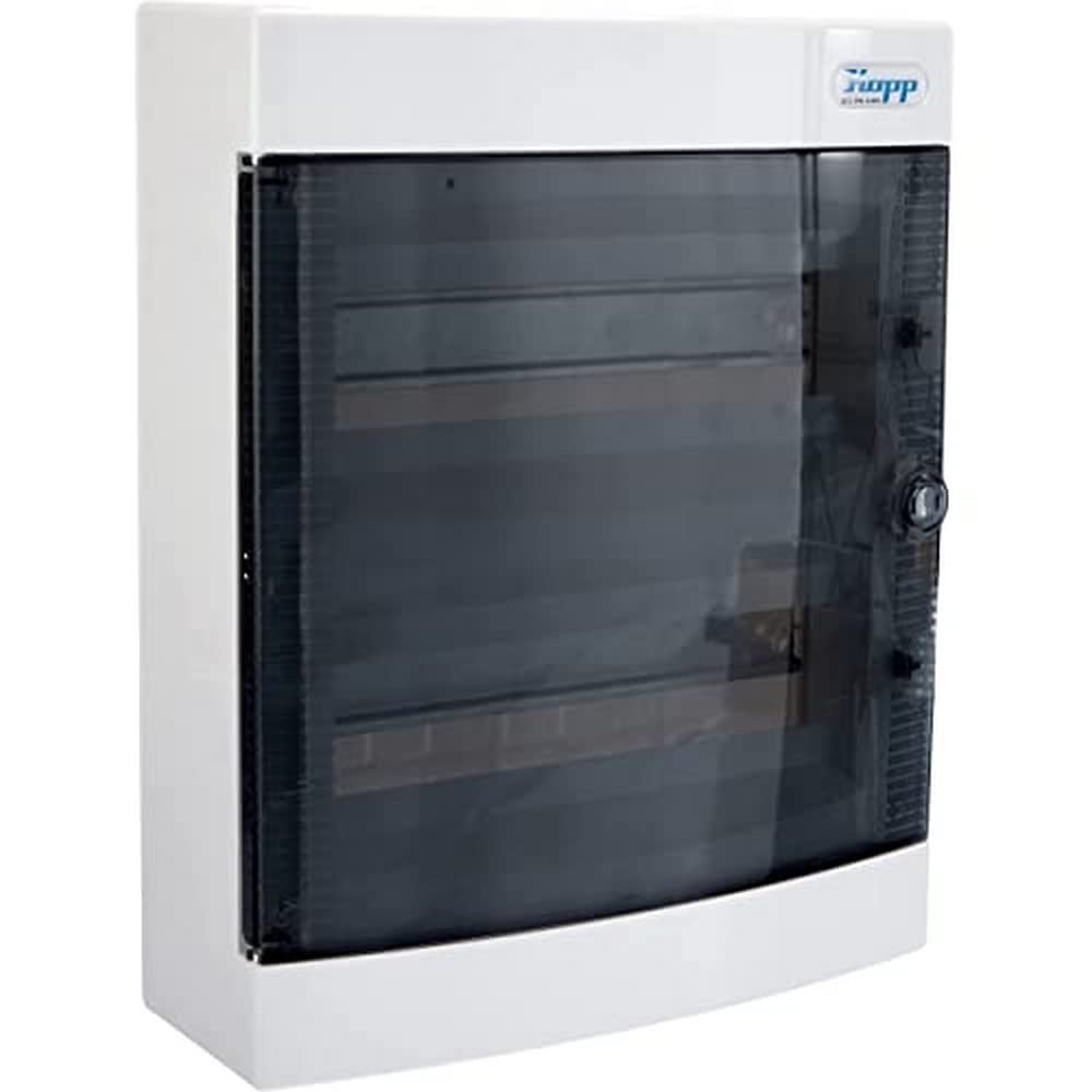 Kopp Surface-Mounted Distribution Box with Door 2 Rows for 24 Poles, Pack of 1, Grey/Black, 350912048